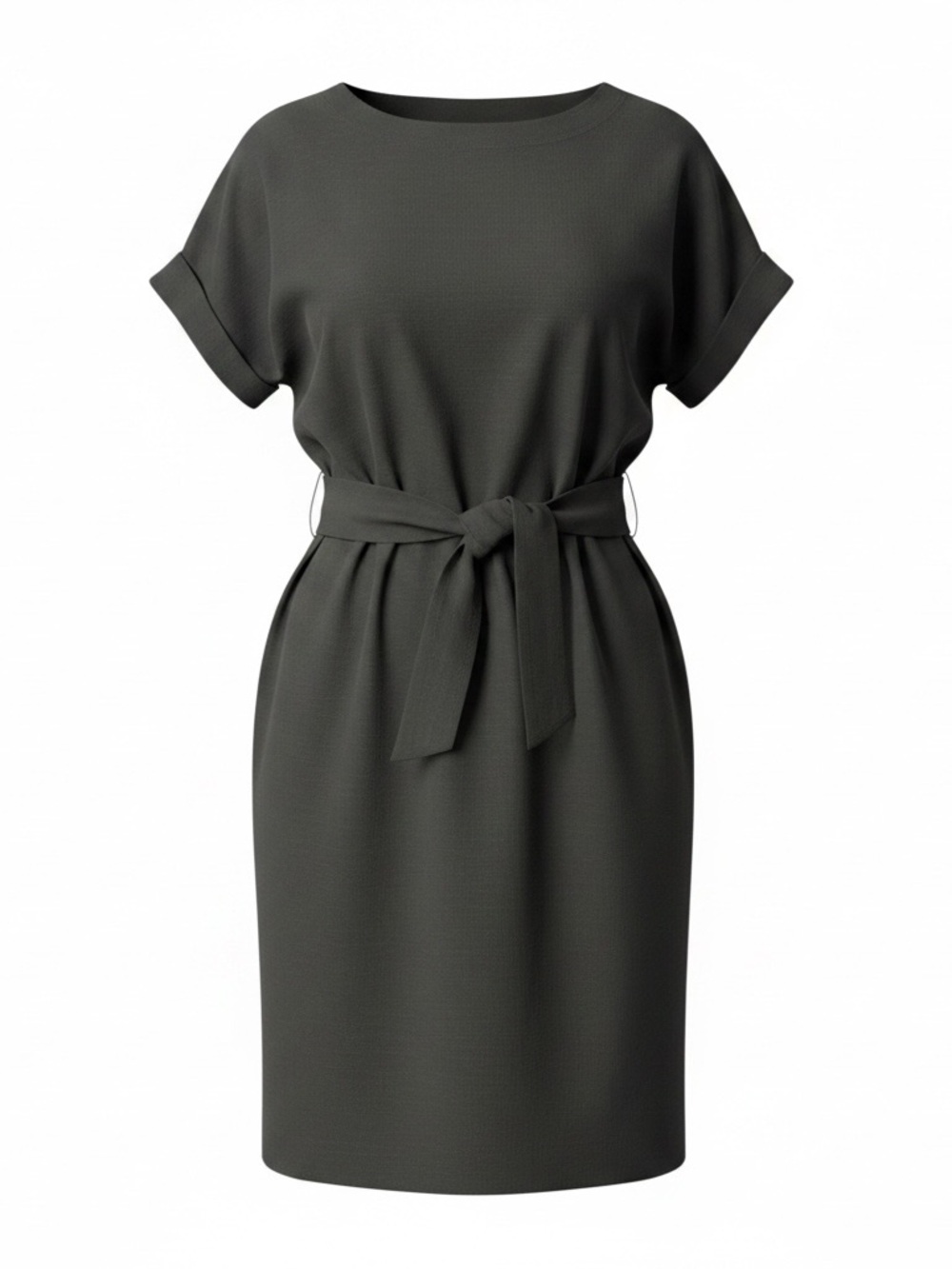 Babaton black Midi Belted Dress